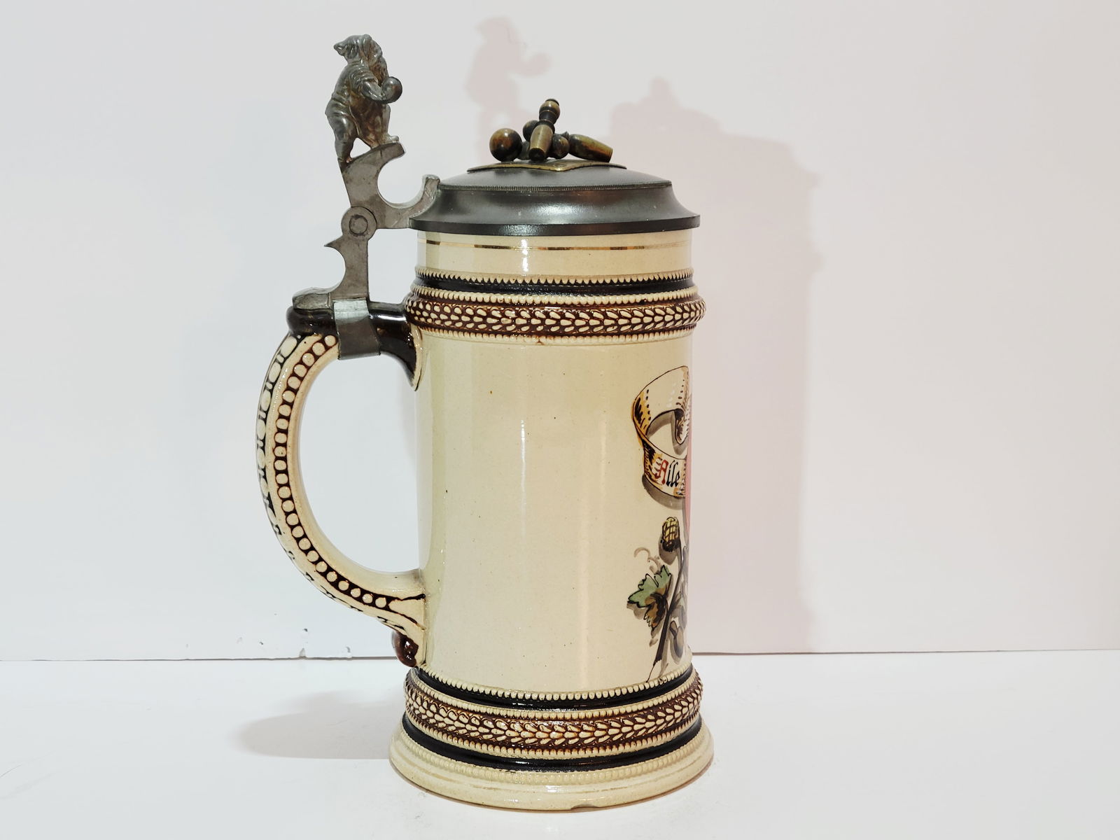 Pottery Stein, German Beer Stein, Bowling Stein - 2