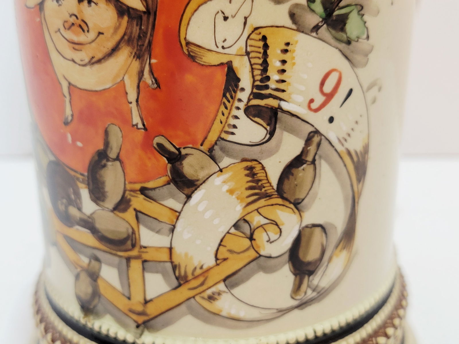Pottery Stein, German Beer Stein, Bowling Stein - 7