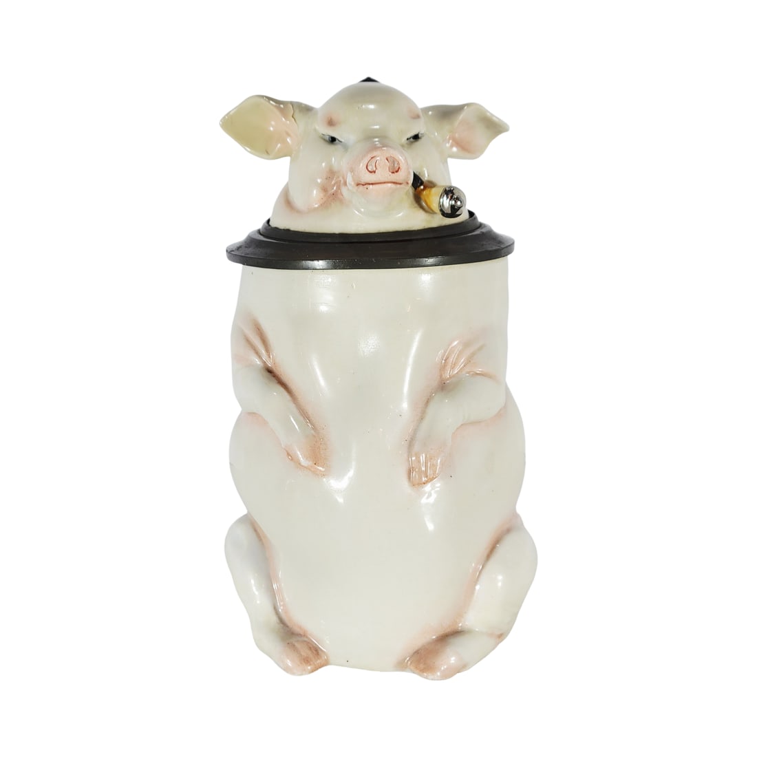 Schierholz & Sohn Stein #11, German Character Stein, The Pig with Pipe (1 of 10)