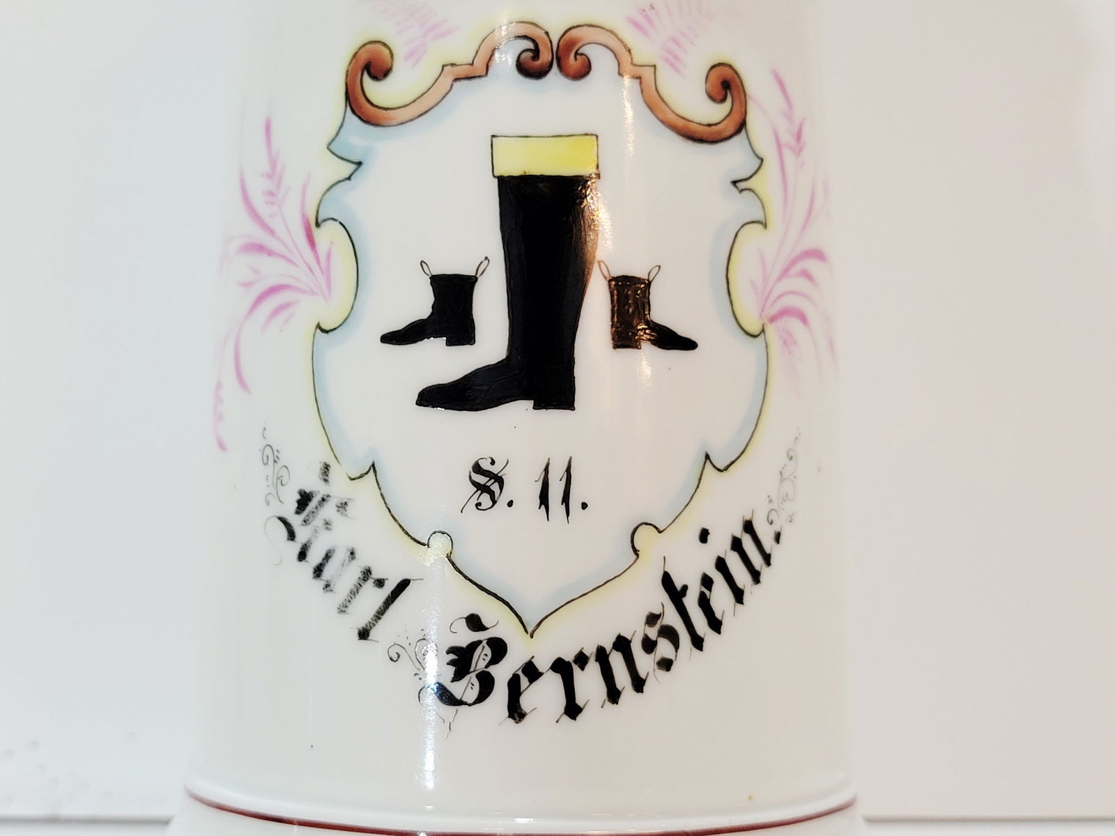 Antique Stein, German Beer Stein, Bootmaker Occupational Stein - 5