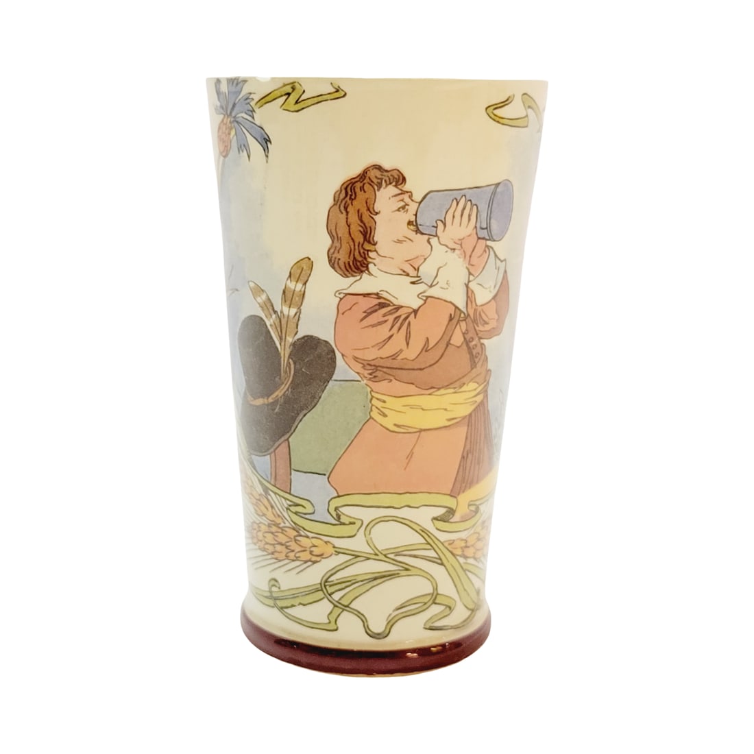 Villeroy & Boch Mettlach #2368/1094, German Beaker, Cavalier Drinking Beer (1 of 6)