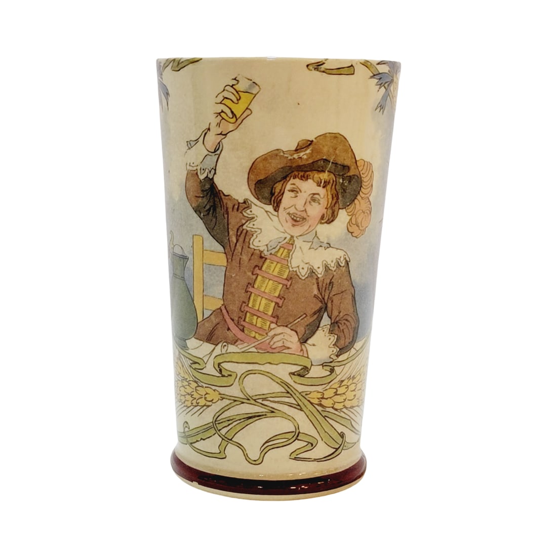 Villeroy & Boch Mettlach #2368/1092, German Beaker, Cavalier Raising Glass (1 of 6)
