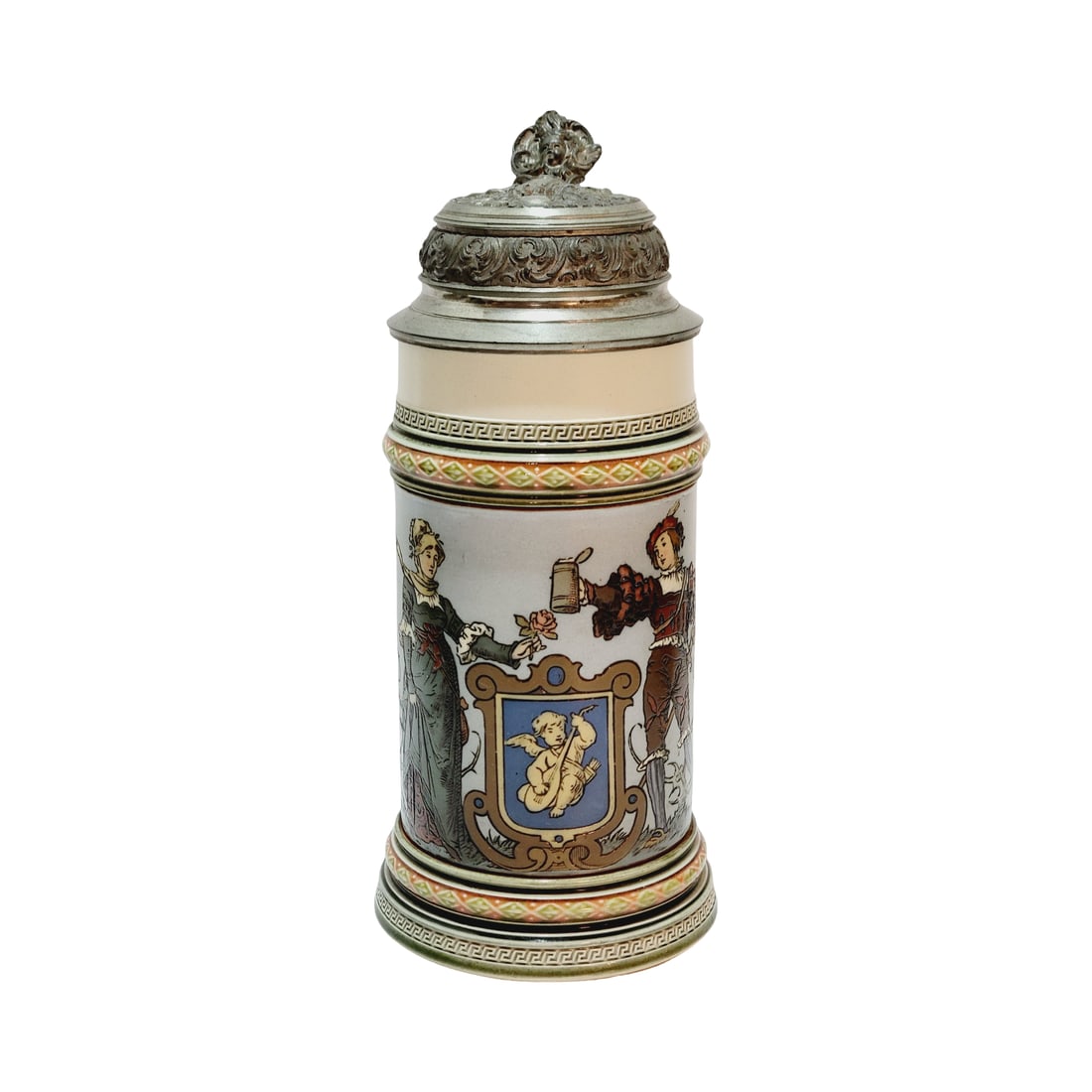 Mettlach Stein #1725, German Beer Stein, Lovers Stein (1 of 14)
