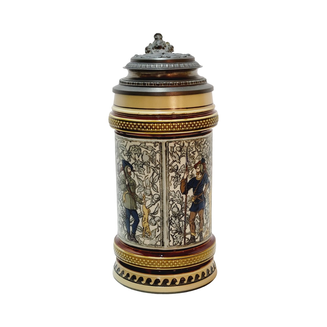 Mettlach Stein #1154, German Beer Stein, Hunters (1 of 11)