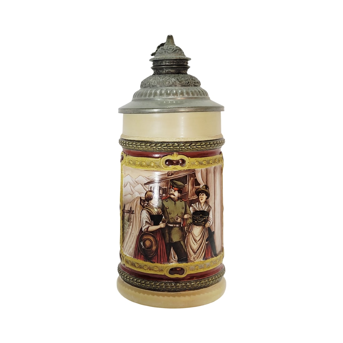 Hauber & Reuther #2/103, German Beer Stein, Women with German Soldier (1 of 12)