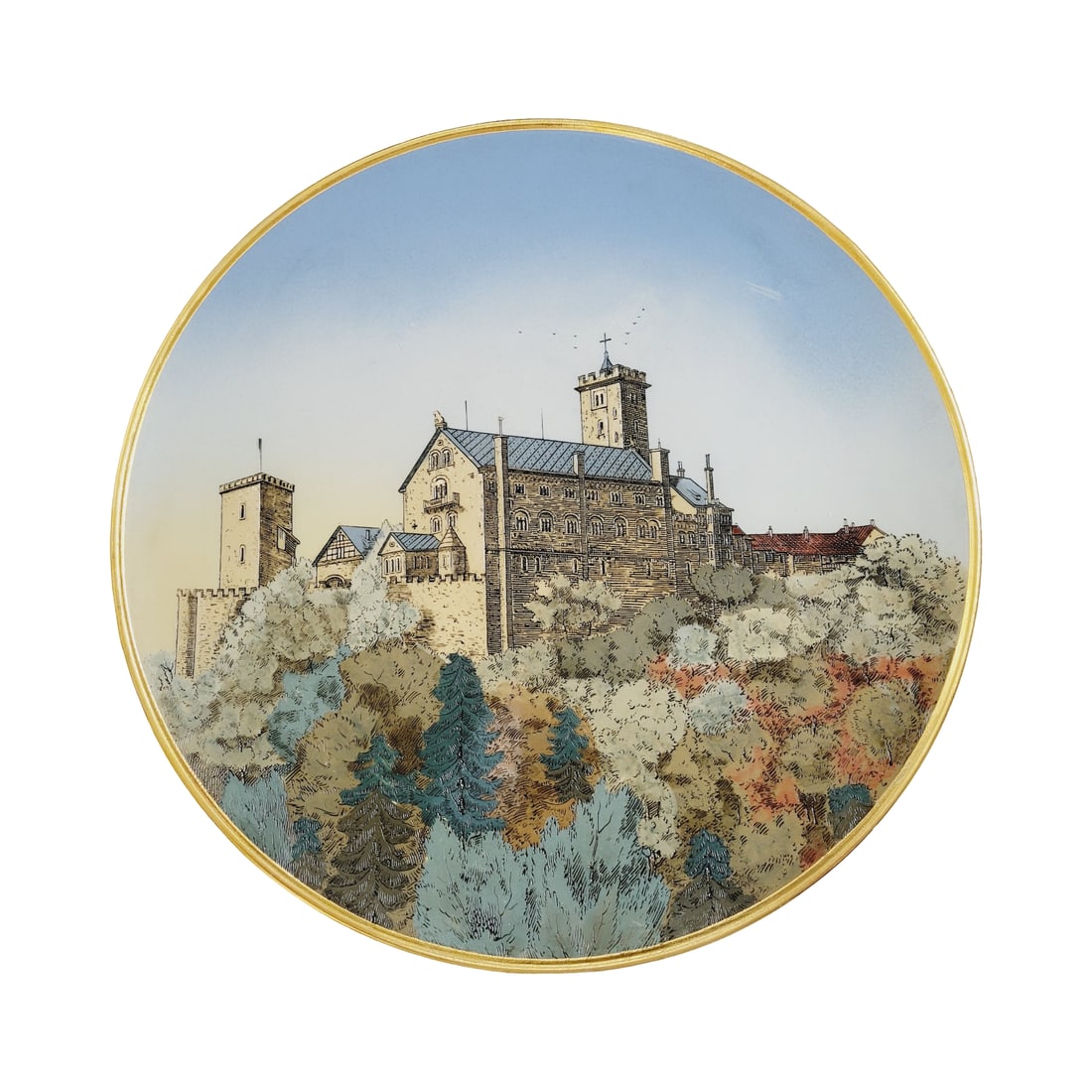Villeroy & Boch Mettlach #2361B, German Plaque, View of Wartburg Castle (1 of 2)