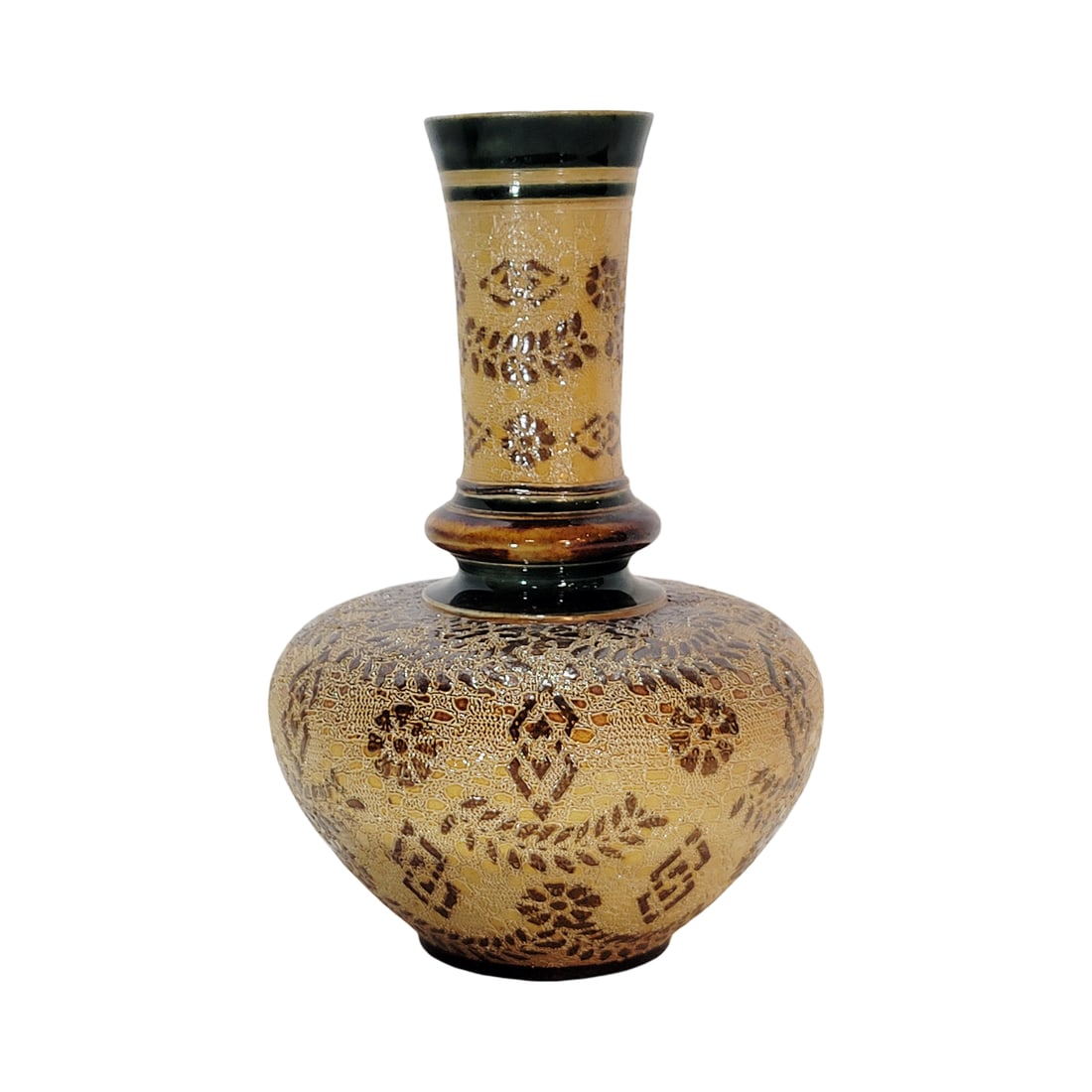 Doulton Lambeth Pottery, English Vase, Bulbous Stoneware Vase (1 of 10)