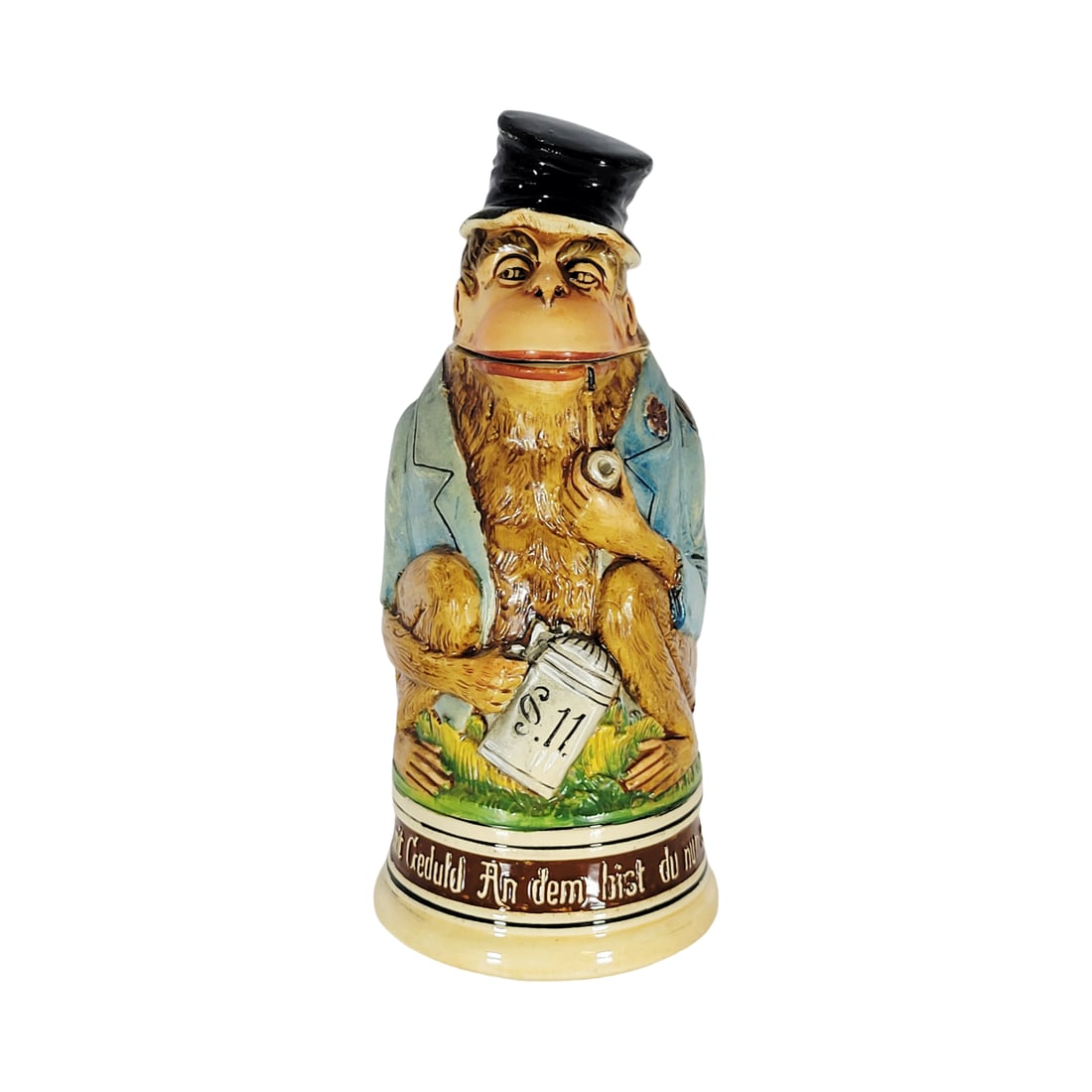 Matthias Girmscheid #828, German Character Beer Stein, Monkey with Top Hat (1 of 15)