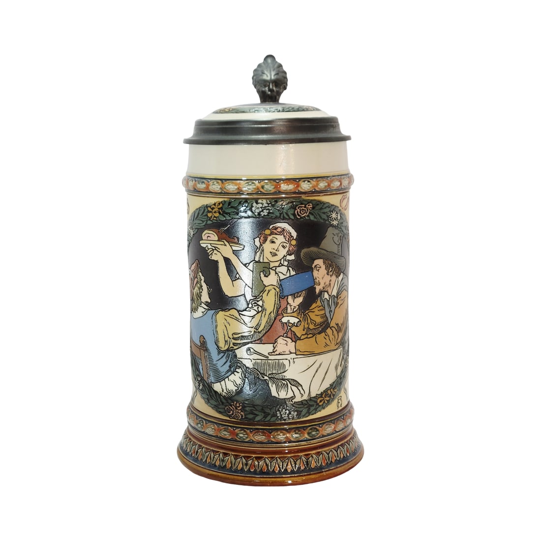 Villeroy & Boch Mettlach Stein #2716, German Beer Stein, Drinkers with Saying (1 of 16)