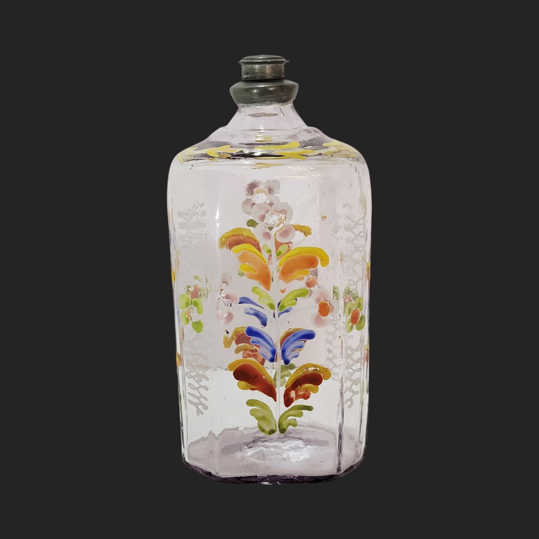 Southern Germany Schnapsflaschen, German Liquor Bottle, Floral Bottle (1 of 10)
