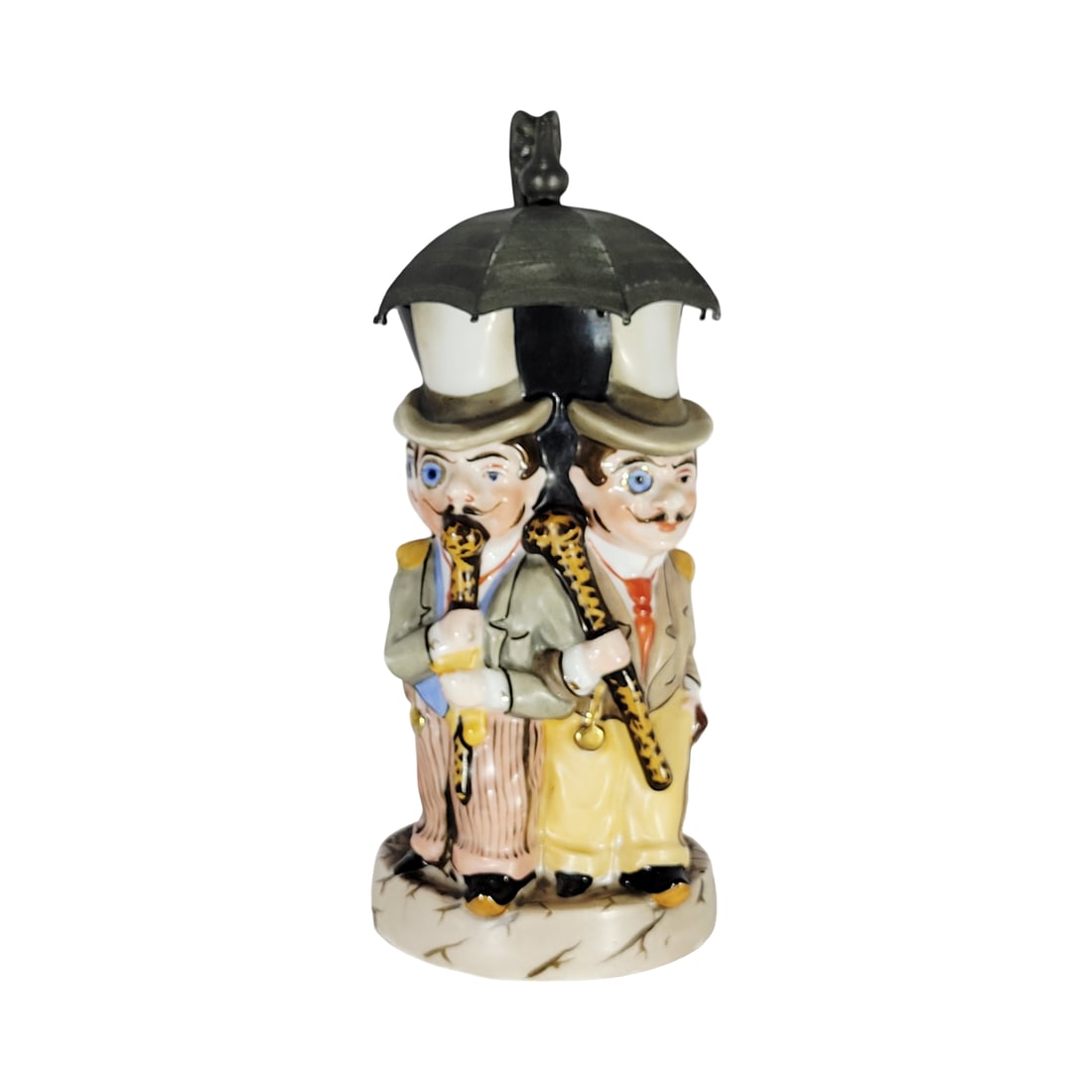 Beer Stein, German Character Beer Stein, Men under Umbrella (1 of 11)