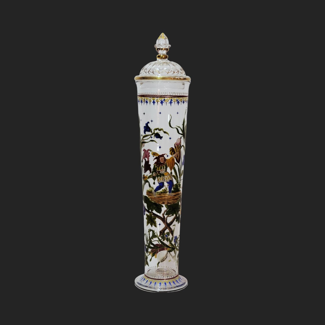 Friederich Egerman for J.L. Lobmeyer, German Pokal, Jester with Florals Pokal (1 of 15)