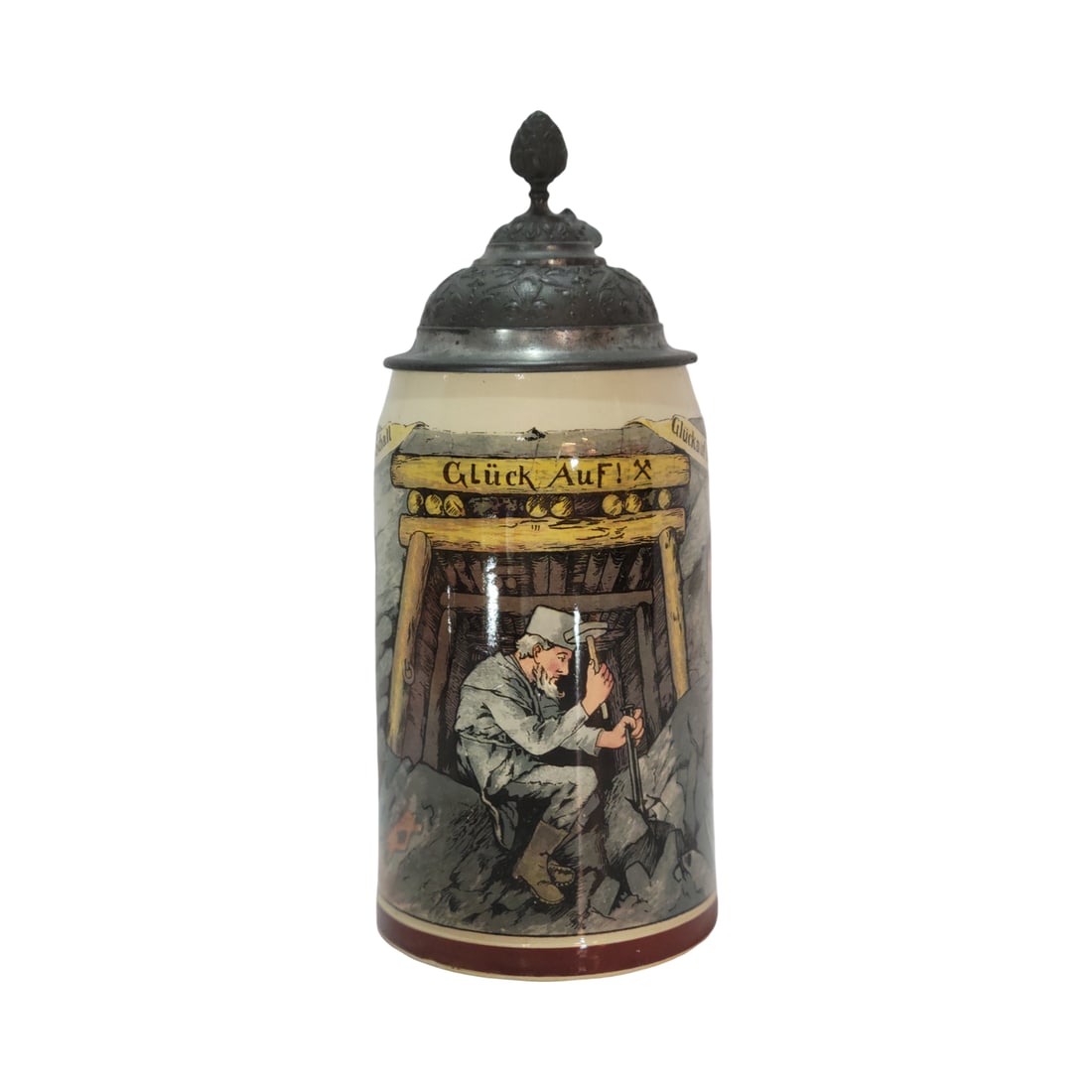 Villeroy & Boch Mettlach Stein #1909/980, German Beer Stein, Miner Occupational with Saying (1 of 16)