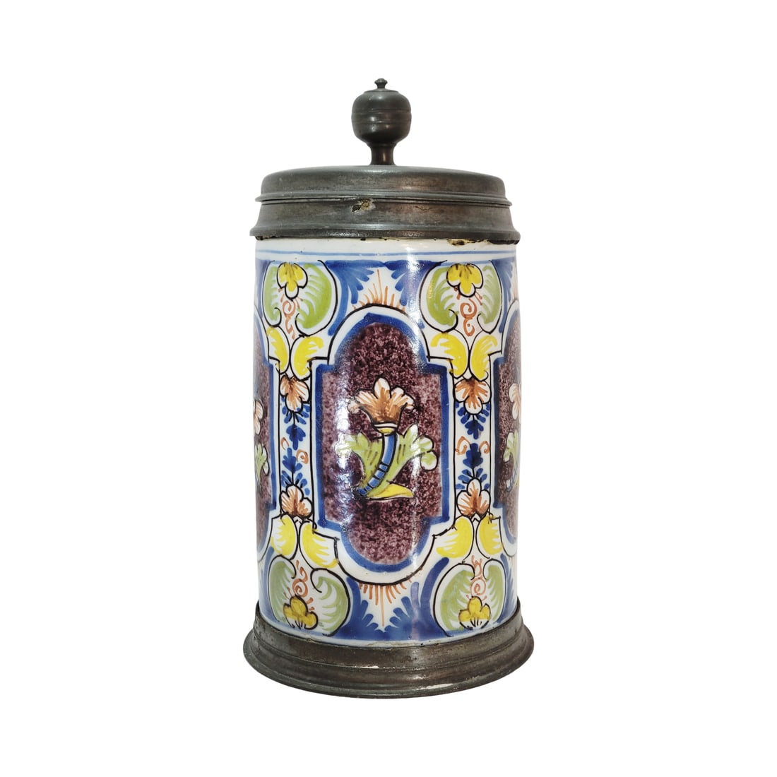 Thuringen Stein, Northern Germany Beer Stein, Floral Faience Stein (1 of 12)