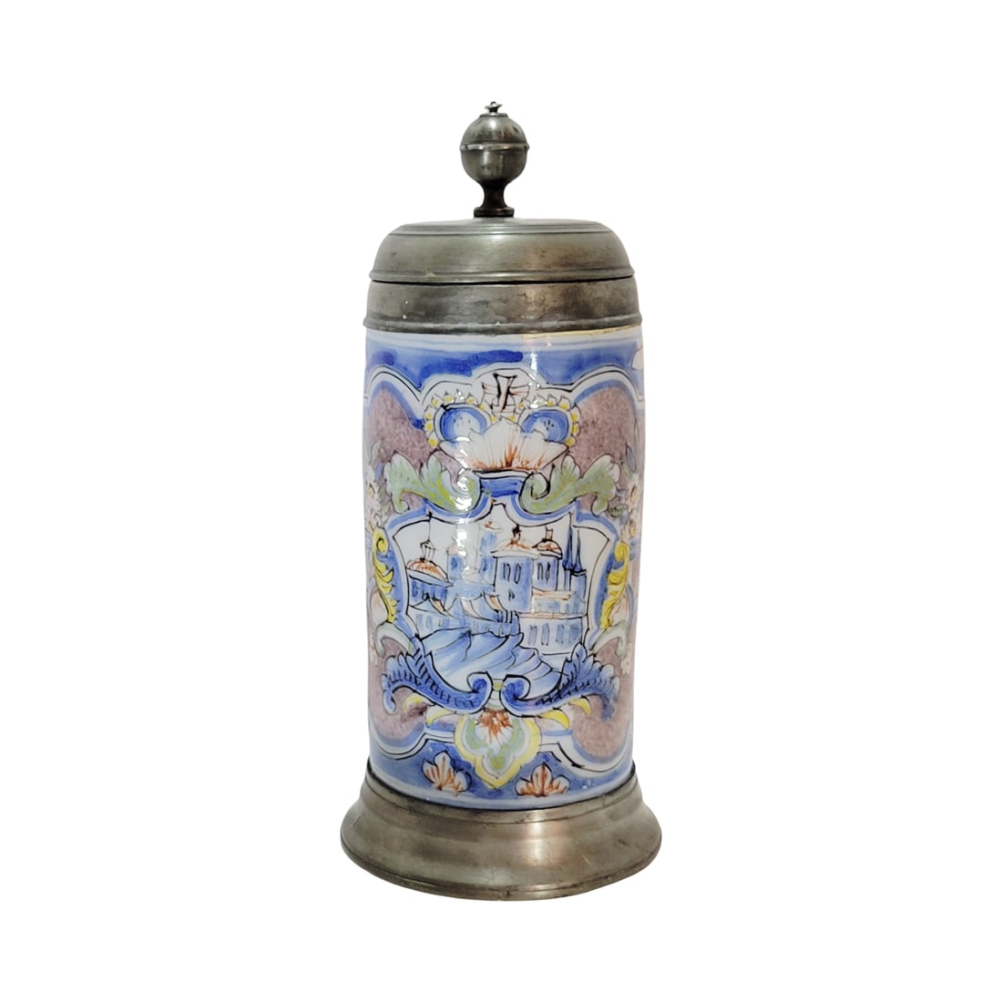 Berlin Stein, Northern Germany Beer Stein, House Scene - Lid dated 1829 (1 of 16)