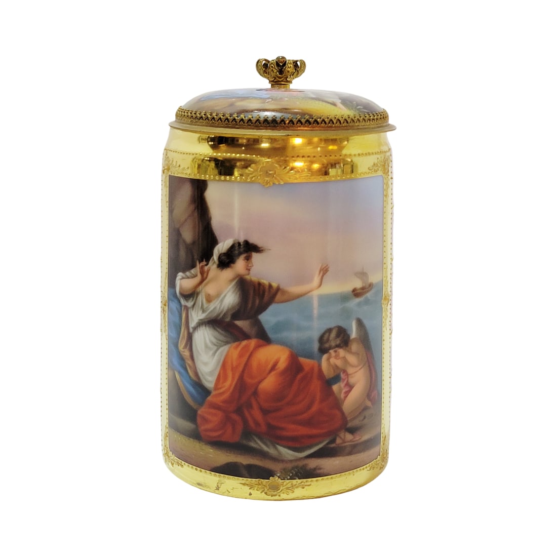 Royal Vienna Porcelain Stein, Austrian Beer Stein, Woman and Cherub (1 of 15)