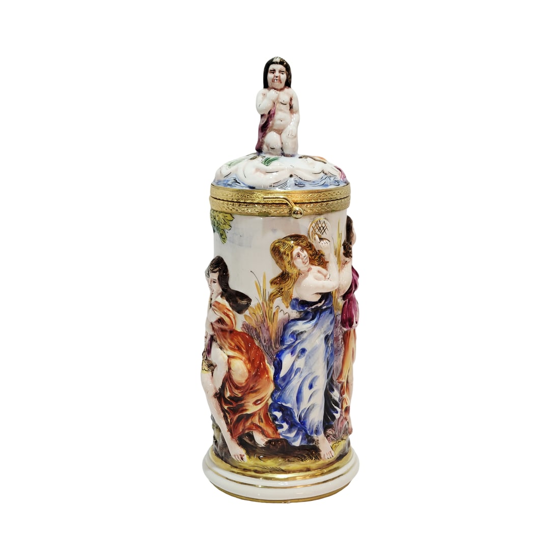 Capodimonte Porcelain, Italian Beer Stein, Courting Scene with Musicians (1 of 15)