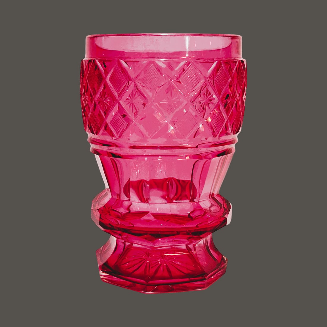 Glass Beaker, Bohemian Glass Beaker, Rose Colored Beaker (1 of 8)