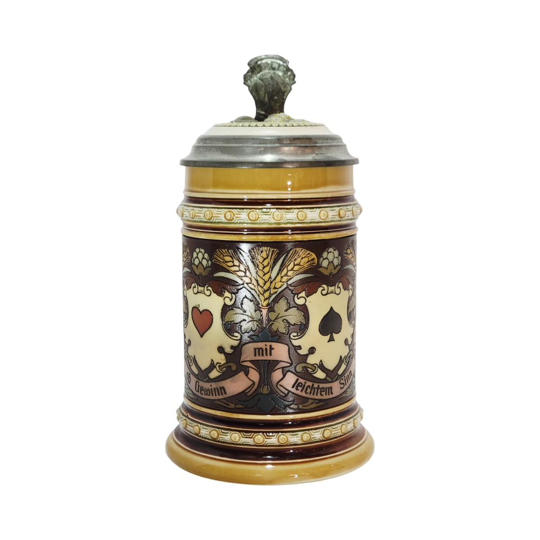 Villeroy & Boch Mettlach Stein #1395, German Beer Stein, French Cards Stein (1 of 13)