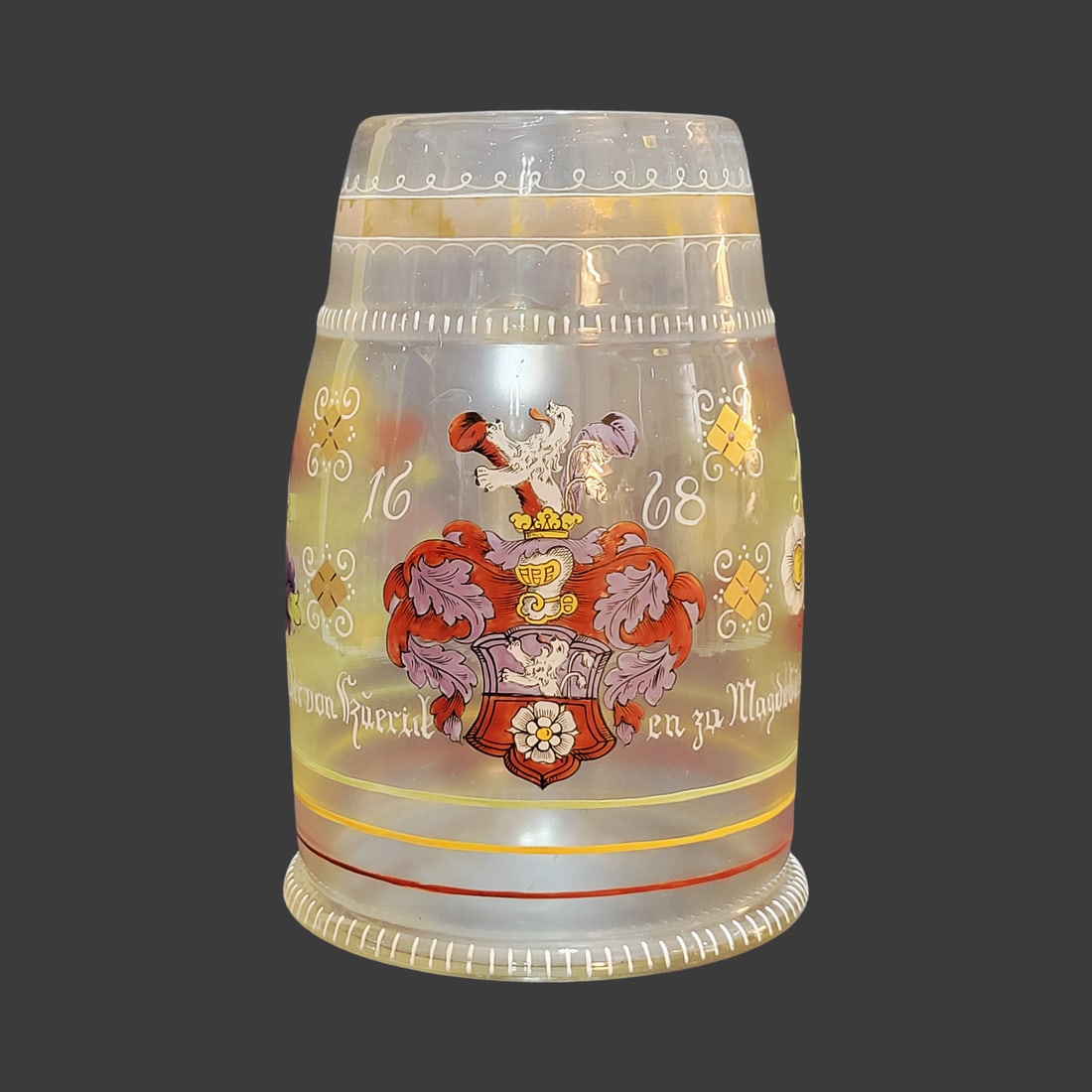 Antique Glass Mug, Bohemian Glass Mug, Von Kuerten of Magdeburg (1 of 12)