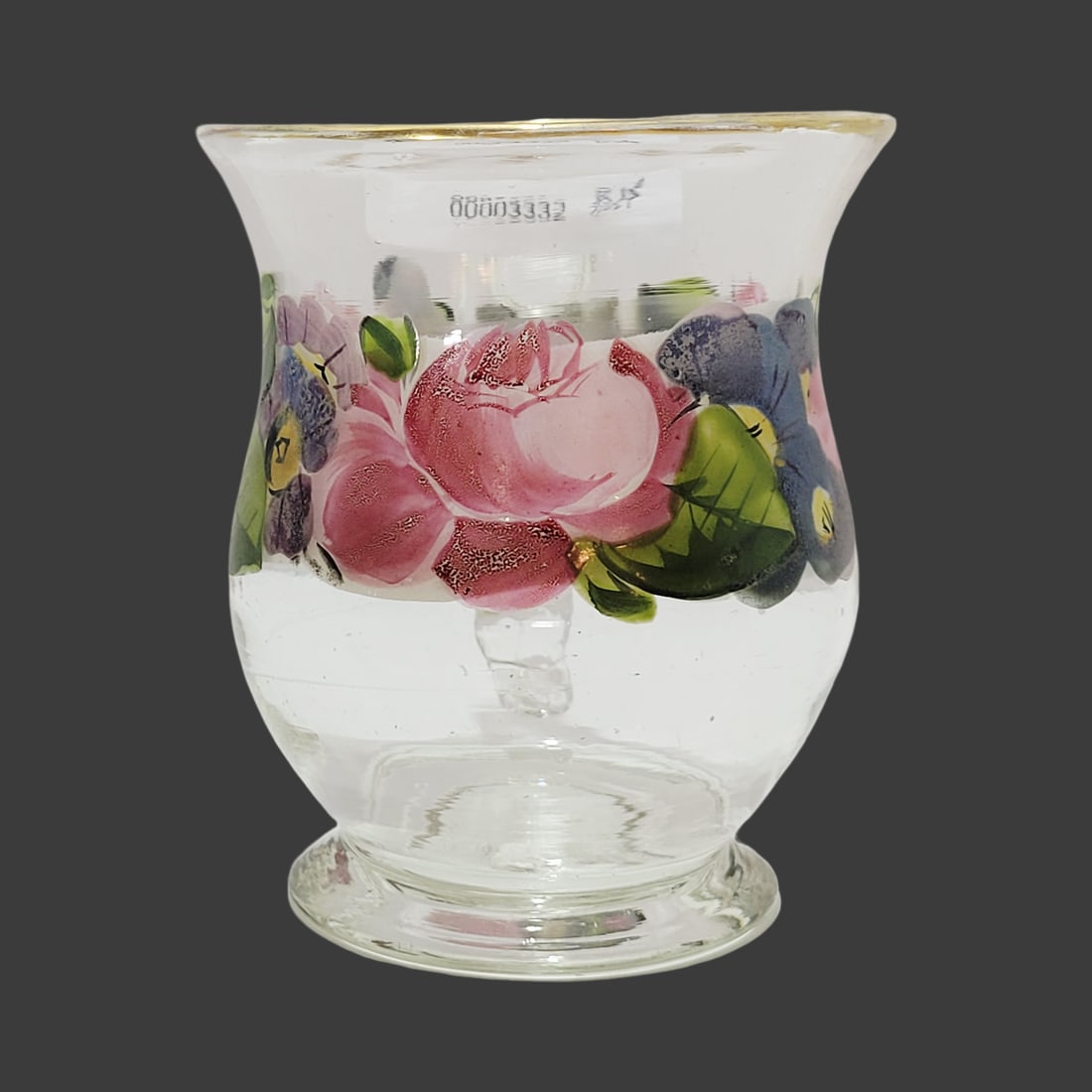 Biedermeier Period Cup, Bohemian Cup, Floral Bulbous Cup (1 of 11)
