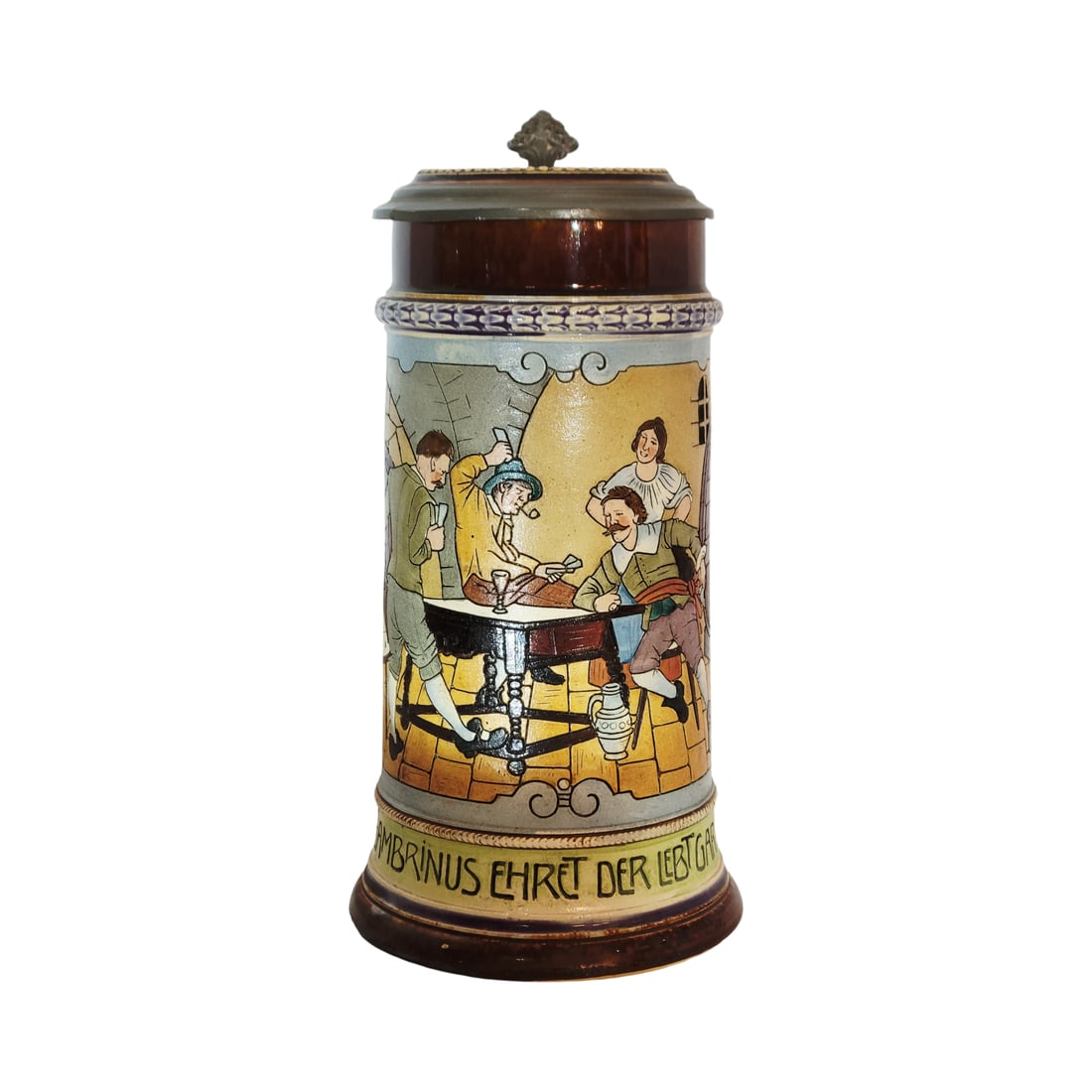 J.W. Remy #1009, German Beer Stein, Tavern Scene (1 of 13)