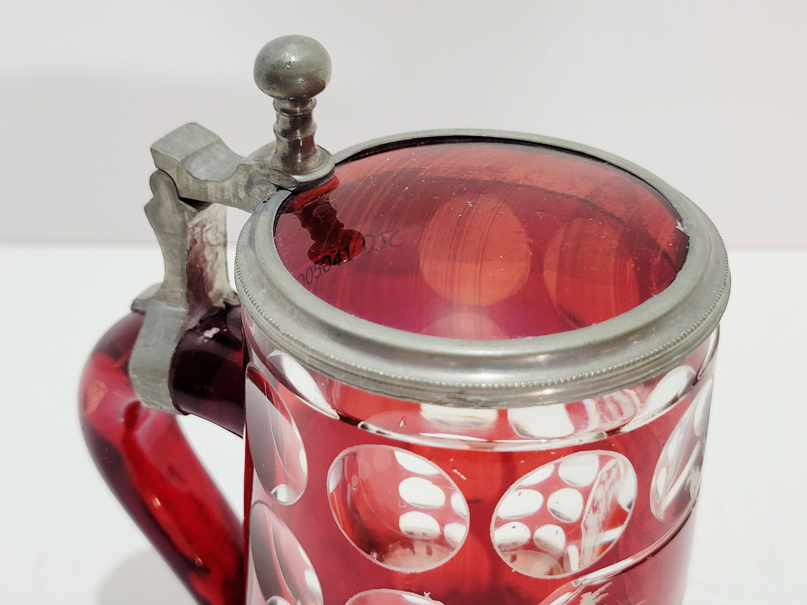 Glass Stein, Bohemian Beer Stein, Ruby Stag Stein - 12