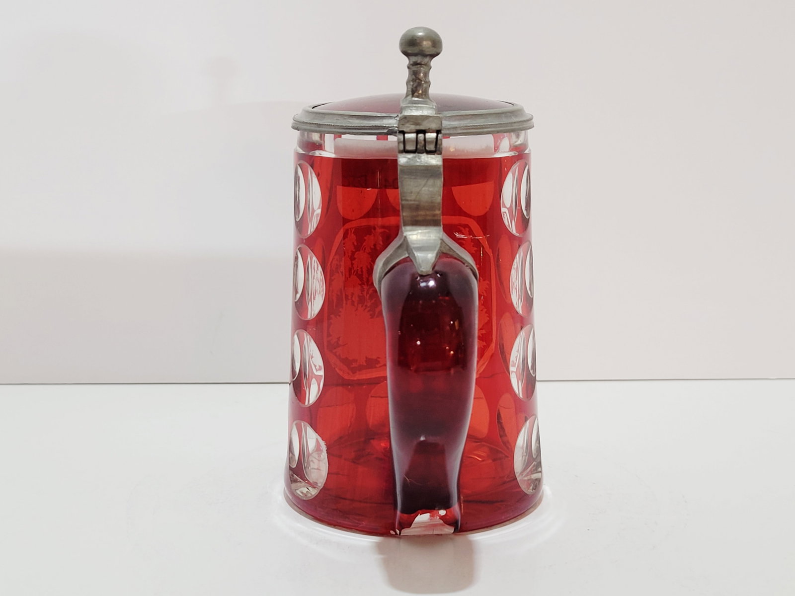 Glass Stein, Bohemian Beer Stein, Ruby Stag Stein - 4