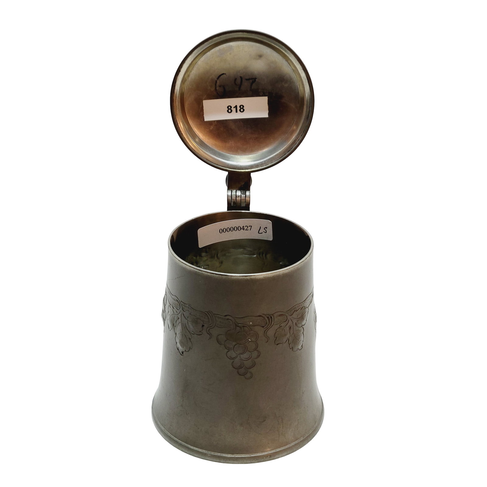 Pewter Stein, German Beer Stein, Grapevine Stein - 5