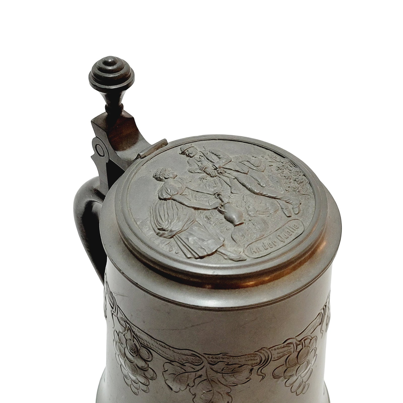 Pewter Stein, German Beer Stein, Grapevine Stein - 7
