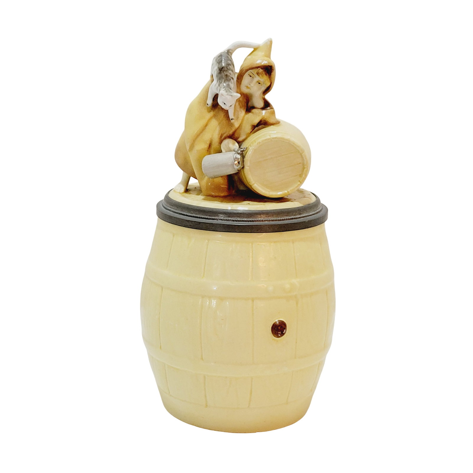 Schierholz & Sohn #62, German Character Stein, Munich Child with Tomcat on Barrel (1 of 13)