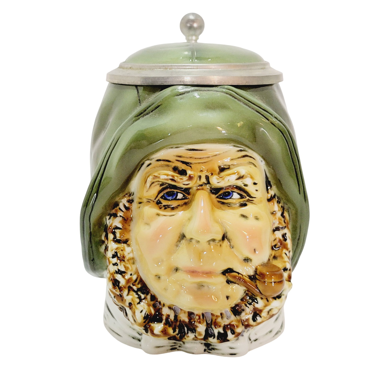 Stahl-PKT #567, German Character Beer Stein, Sailor: 1/2 Liter porcelain hand painted with figural porcelain lid, circa 1990