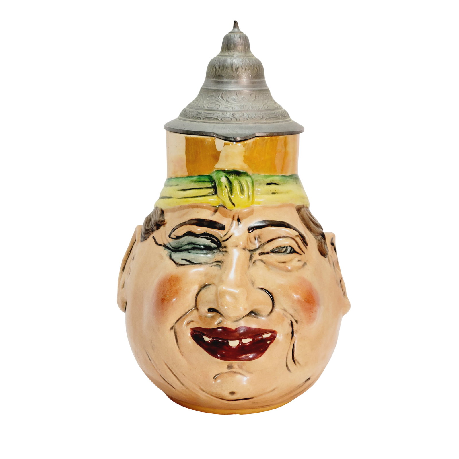 Eckert & Engler #17, German Character Beer Stein, Man with Green Head Band (1 of 10)