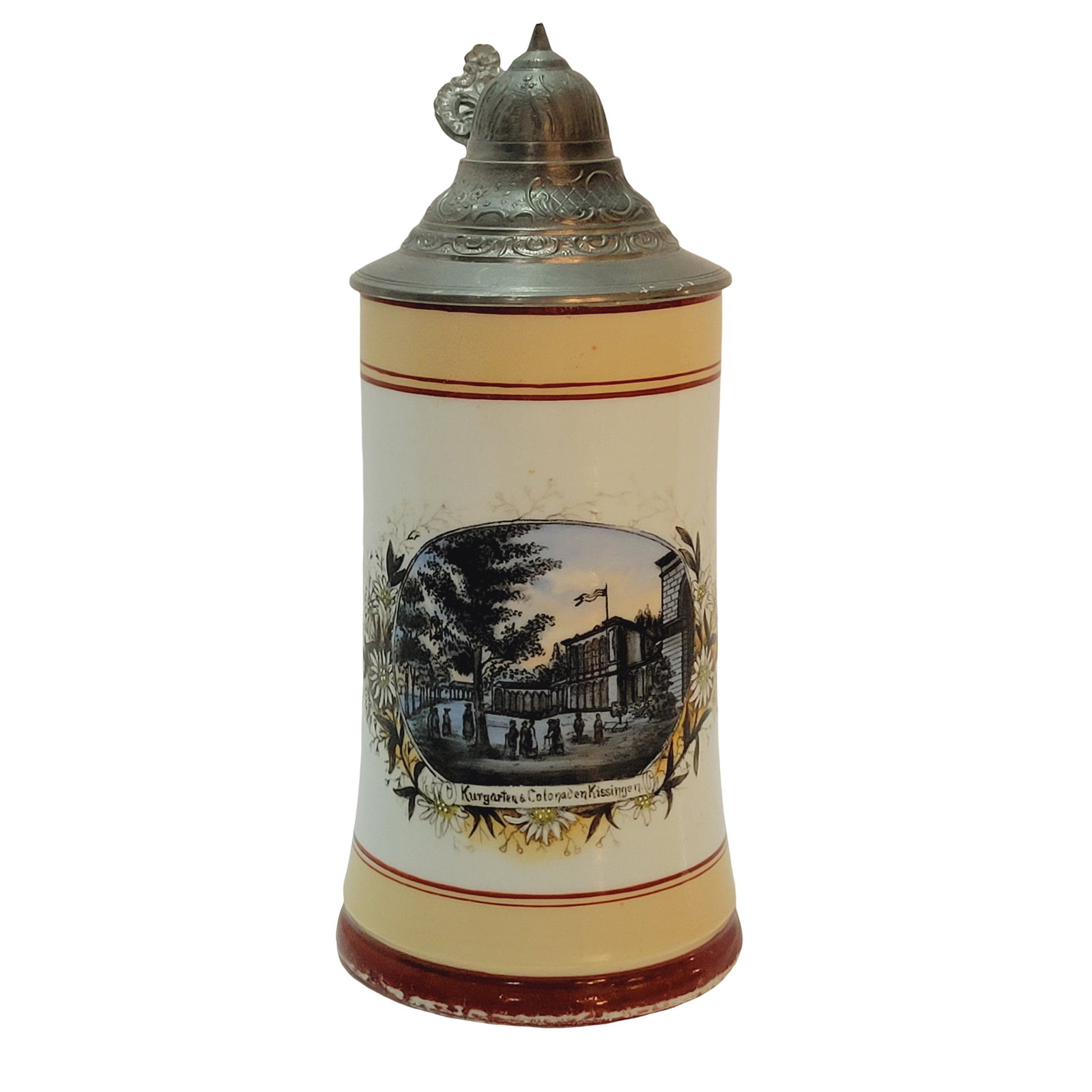 Porcelain Stein, German Beer Stein, Kurgarten & Colonaden Kissingen (1 of 9)