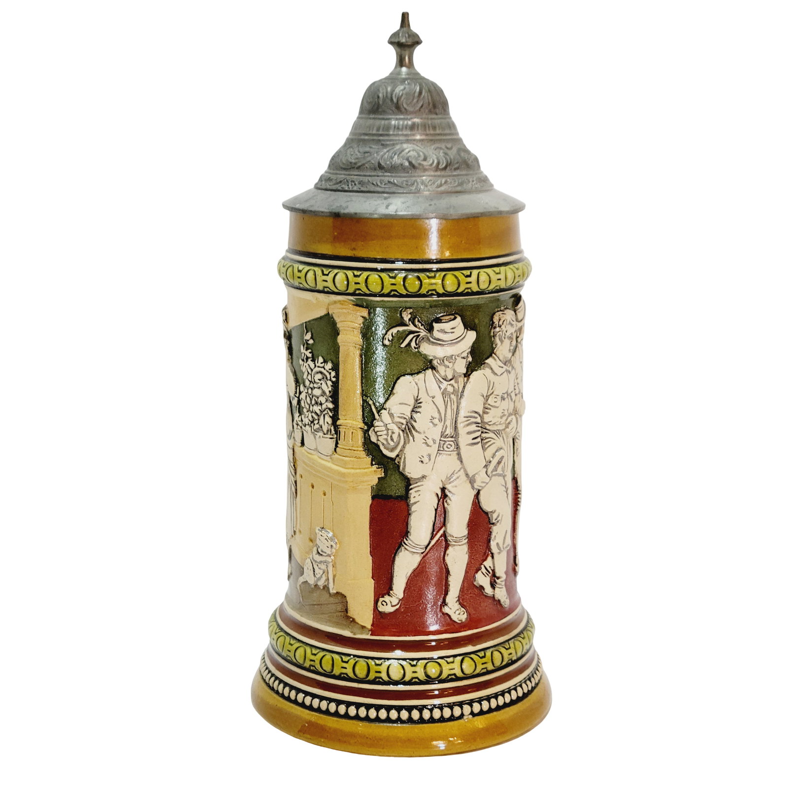 Hauber & Reuther #453, German Beer Stein, Young Man Departing (1 of 12)