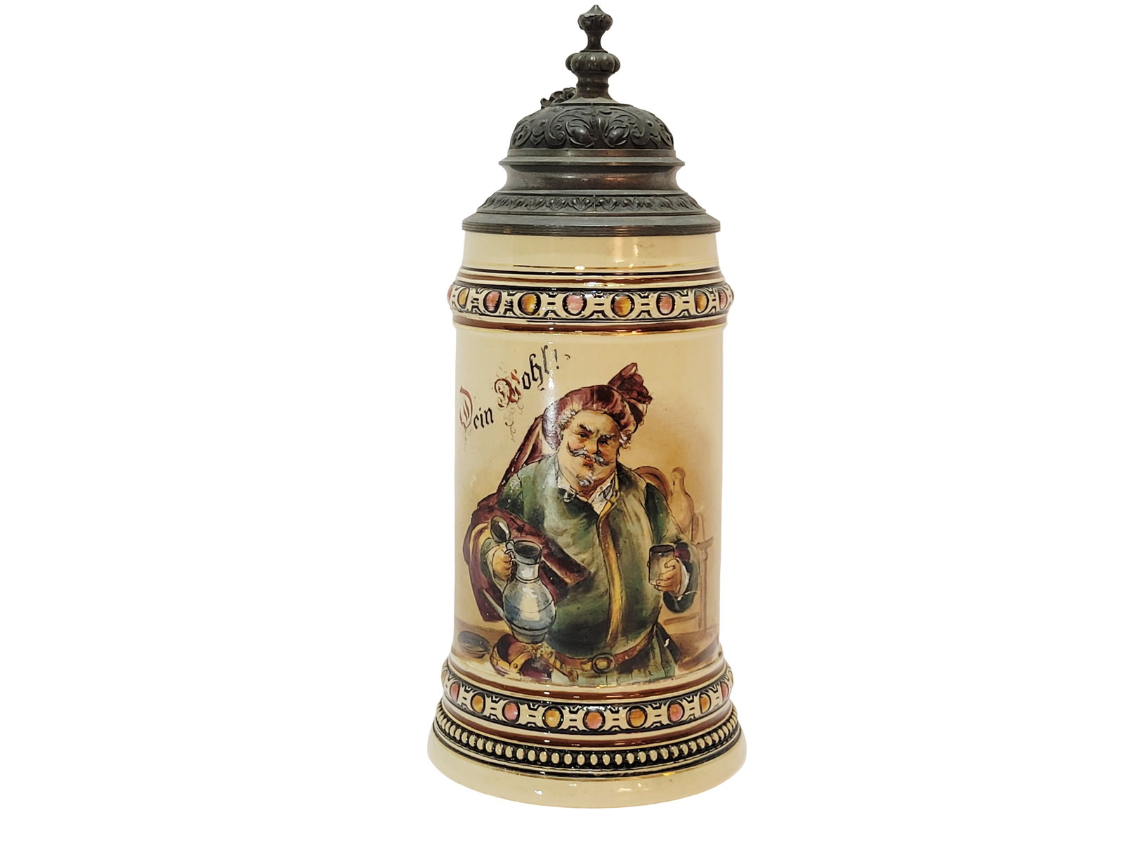 Merkelbach & Wick Stein, German Beer Stein, Gambrinus with Saying (1 of 9)