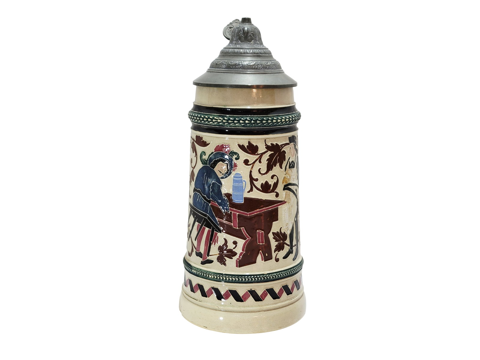 Adolf Diesinger #1241, German Beer Stein, Tavern Scene (1 of 10)