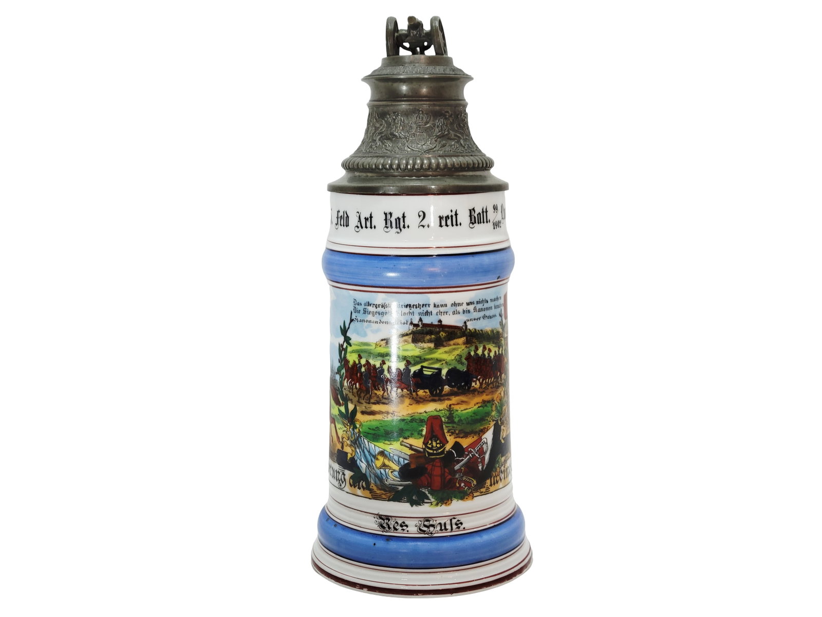 Regimental Stein, German Regimental Beer Stein, 5.Feld.Art.Rgt.2.reit.Batt. Landau. 1899-1902 (1 of 16)
