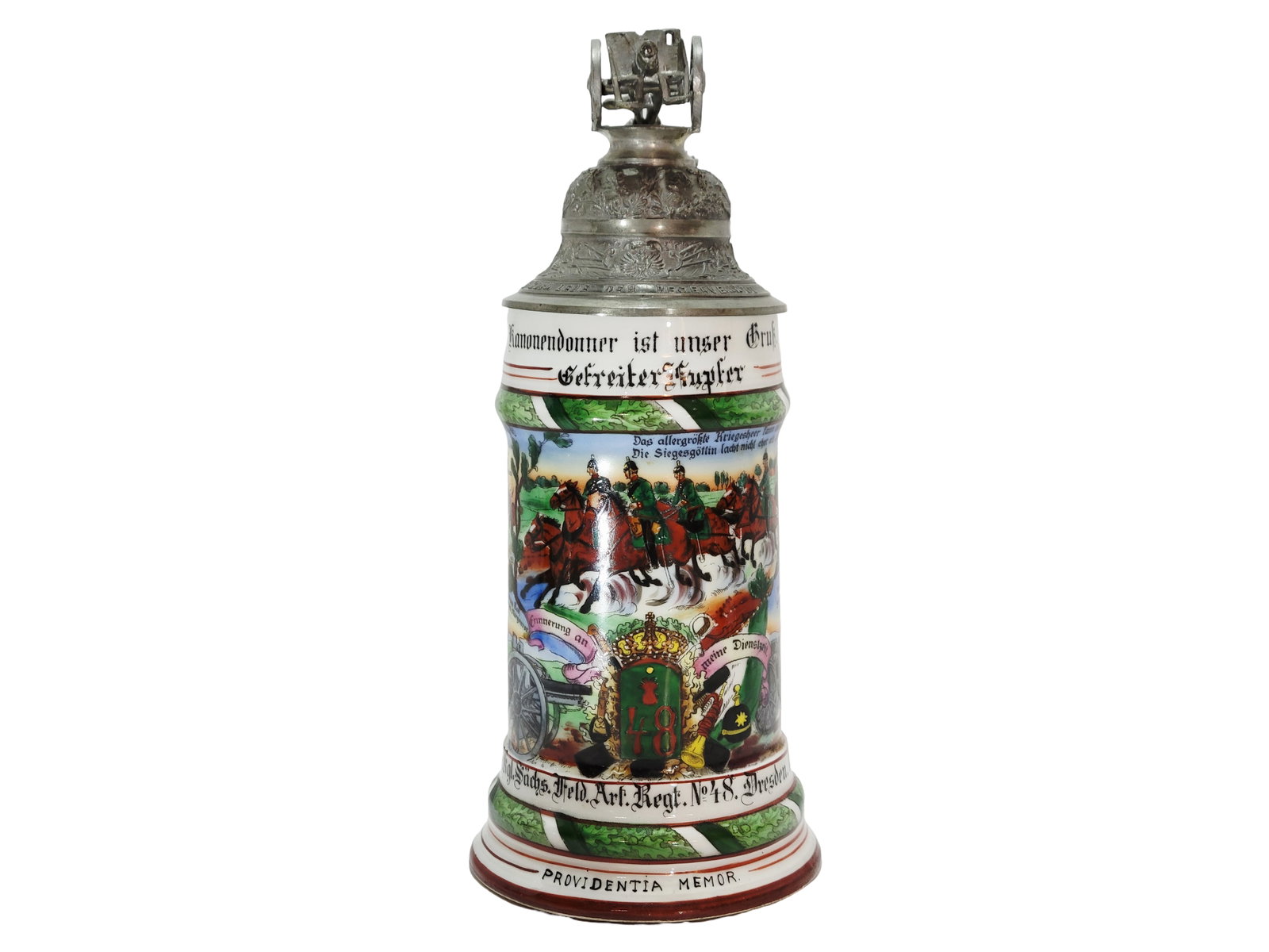 Regimental Stein, German Regimental Beer Stein, 3.Battr.4Kgl.Sachs.Feld.Art.Regt.No 48 Dresden (1 of 15)