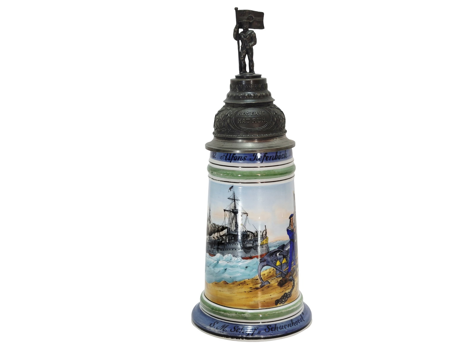 Richard Klemm Reproduction Regimental Stein, German Regimental Beer Stein, Naval Regimental Stein (1 of 16)