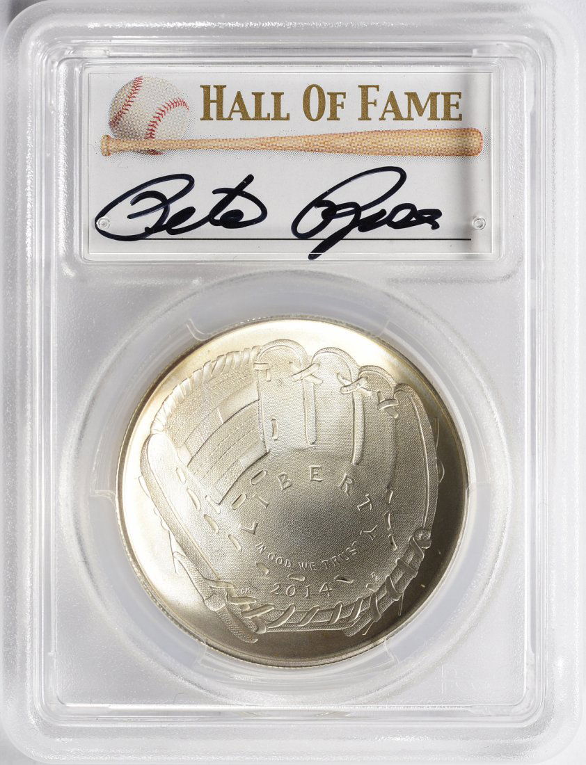Pete Rose Signed Silver Baseball Coin PCGS PR70 (1 of 2)