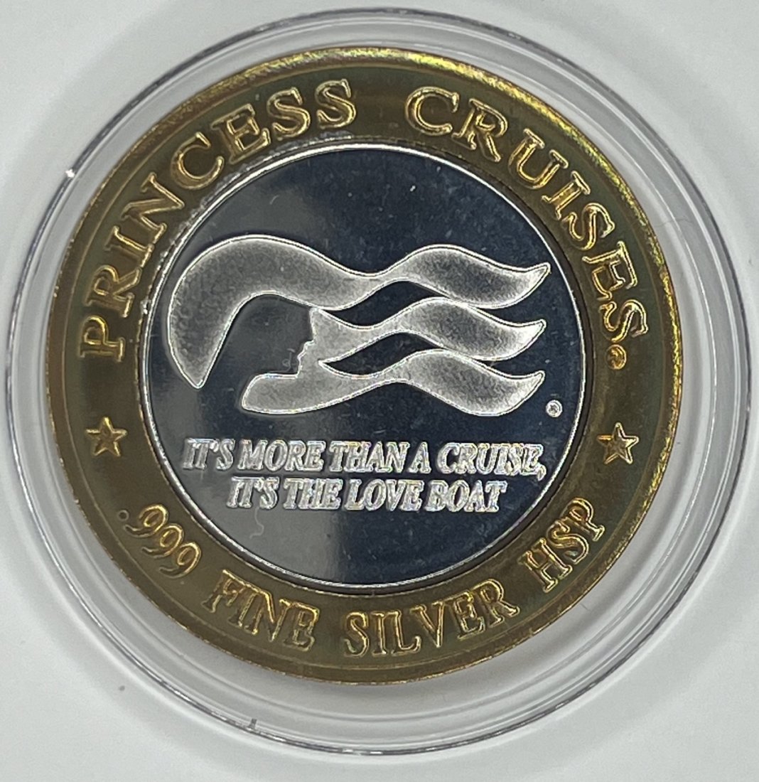 Princes Cruises Casino Ship HSP Lost Ship Token: Princes Cruises Casino Ship HSP Lost Ship Token Product Description: Discover the Princes Cruises Casino Ship HSP Lost Ship Token - a rare and exquisite token plated with high silver content, reflecti
