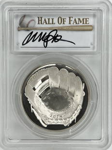 2014 Ryne Sandberg Signed Silver Baseball Coin: 2014-S Ryne Sandberg Signed Silver Baseball Commemorative Coin Grade: PCGS MS70 For the discerning numismatist, we present an exquisite piece that embodies the essence of both baseball history and num