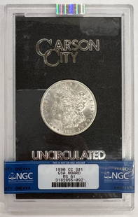 1890 CC $1 NGC MS 61 GSA Morgan Silver Dollar Uncirculated: 1890 CC $1 NGC MS 61 GSA Morgan Silver Dollar Uncirculated Rare Carson City - A True Gem for Collectors Overview: Unlock the rich history of American coinage with this exceptionally rare 1890 CC Morga