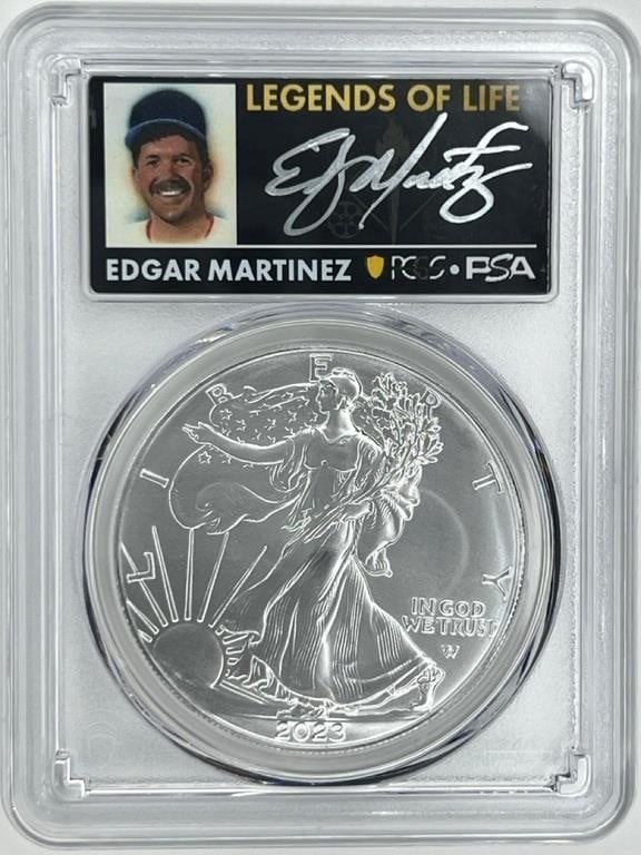 2023 Edgar Martinez Signed Silver Eagle PCGS MS70 (1 of 2)