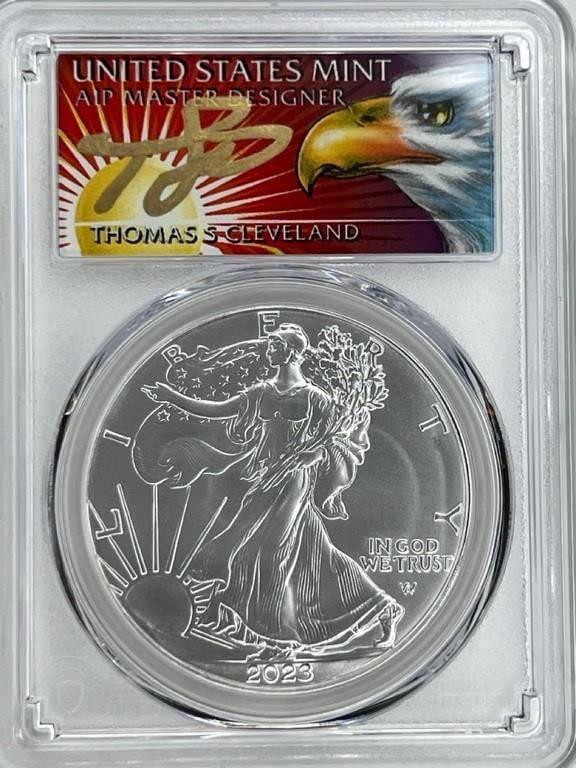2023 Silver Eagle Thomas Cleveland Eagle MS70 (1 of 2)