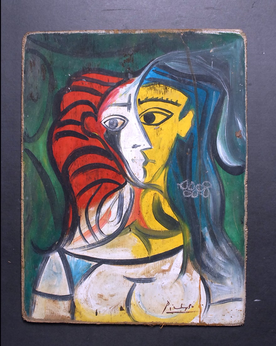 Pablo Picasso Oil on Board. Red Hair Woman (1 of 13)