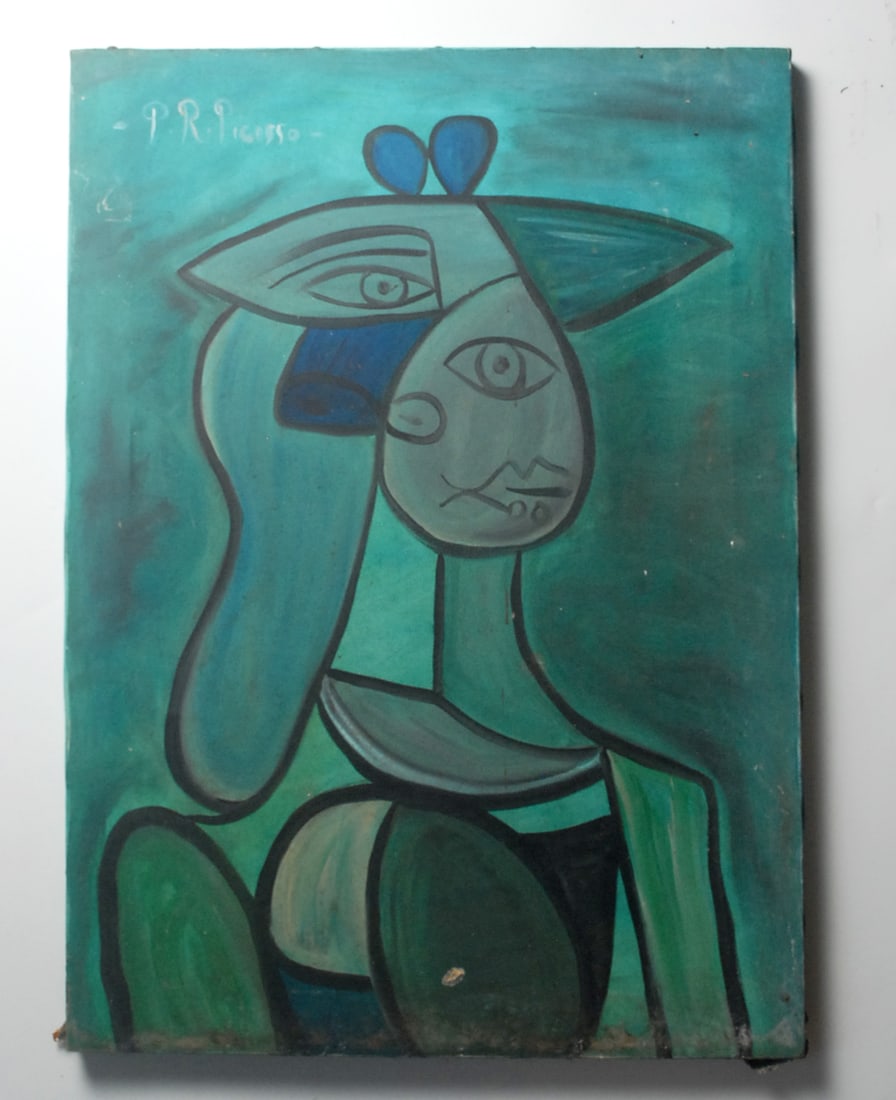 Picasso Blue Period Oil Painting with COA (1 of 9)