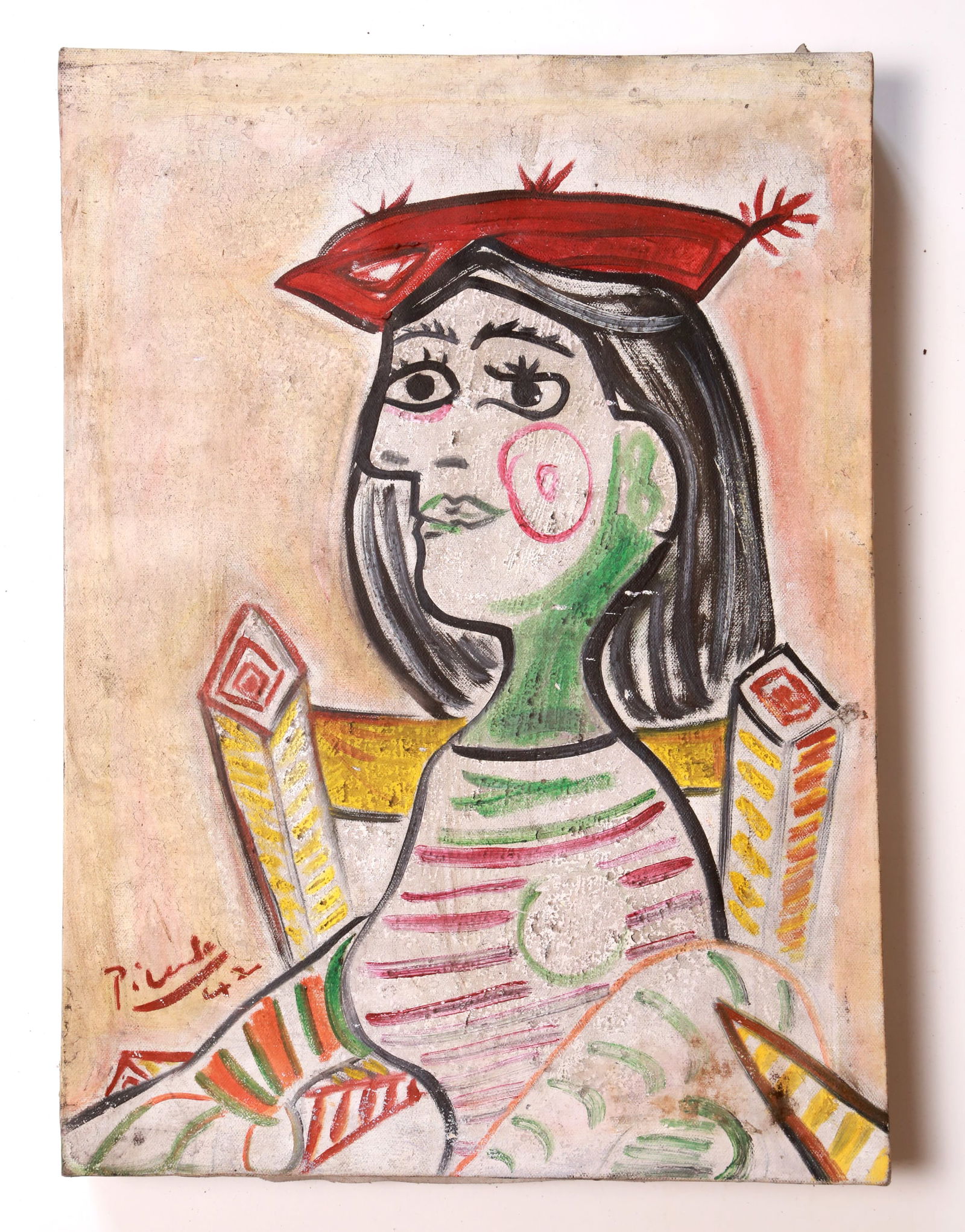 PABLO PICASSO 1942 Provenance + Price Valuation Old Oil Painting on Canvas (1 of 14)