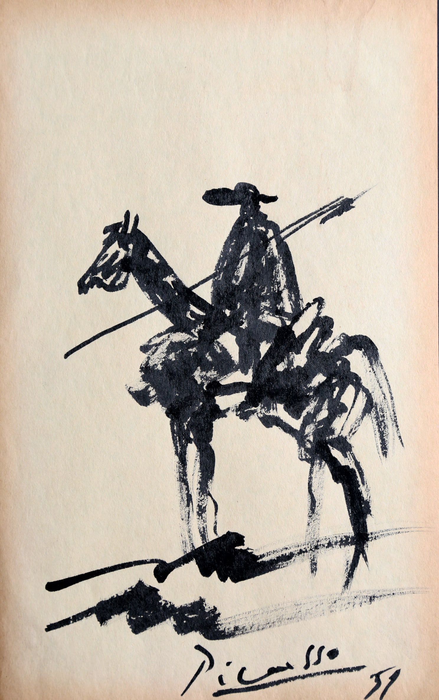 Pablo Picasso Drawing Ink on Paper with COA Signed Picasso and Dated (1 of 6)